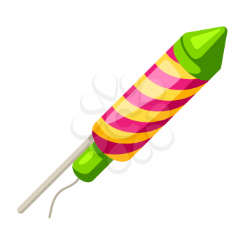 Illustration of colorful firework. Pyrotechnic or salute icon.