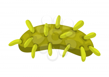 Icon green bacterium. Illustration solated on white background.