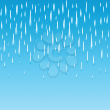 Seamless pattern with raindrops. Cartoon illustration of rain.