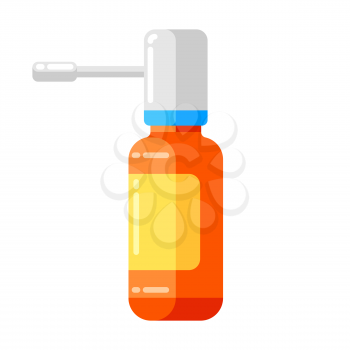 Medicine spray bottle icon in flat style. Medical illustration isolated on white background.