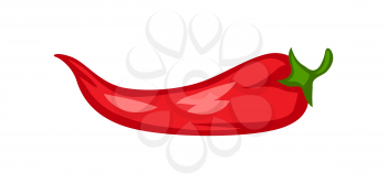 Cartoon illustration of ripe chili pepper. Autumn harvest vegetable.