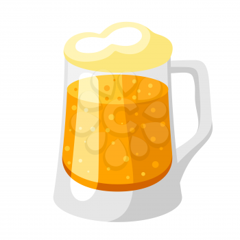 Mug with light beer and froth. Illustration for Oktoberfest.
