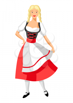 Girl in national costume of Germany. Illustration for Oktoberfest.
