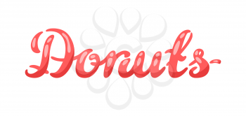 Donut colored lettering. Heading for a pastry menu or advertisement.