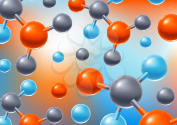 Background with abstract molecules or atoms. Science or medical molecular structure.