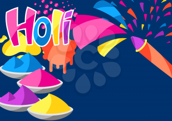 Happy Holi colorful background. Party banner for color festival.