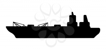 Illustration of oil marine tanker. Industrial transportation in flat style.