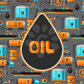 Background design with oil and petrol icons. Industrial and business illustration.