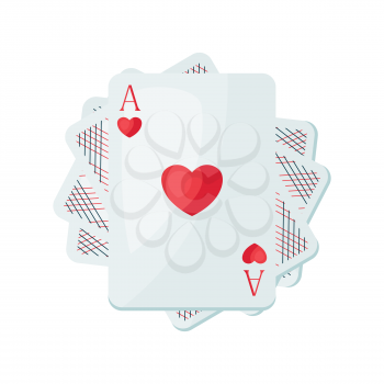 Illustration of heart playing cards. On-board game or gambling for casino.