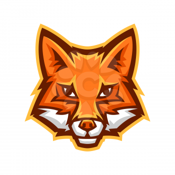 Mascot stylized fox head. Illustration or icon of wild animal.