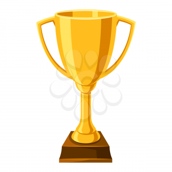 Gold cup icon. Illustration of award for sports or corporate competitions.