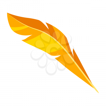 Illustration of yellow feather. Decor for parties, traditional holiday or festival.