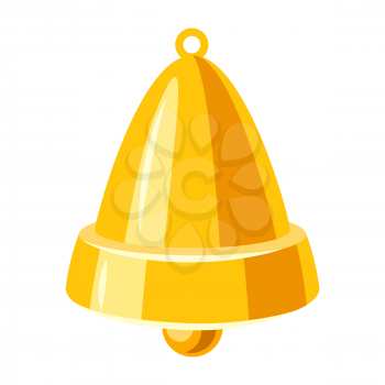Illustration of golden bell. Merry Christmas or Happy New Year decoration.