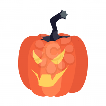 Illustration of evil pumpkin. Happy Halloween sylized image.