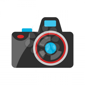 Stylized illustration of camera. Home appliance or household item for advertising and shopping.
