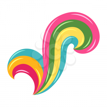 Decorative stylized multicolored curls. Happy Valentine Day symbol.