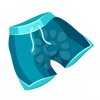 Illustration of male swimming shorts. Summer beachwear and swimwear.
