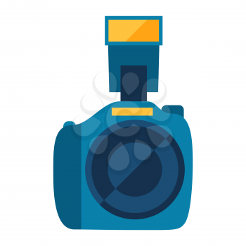 Illustration of photo camera. Stylized photographic icon.