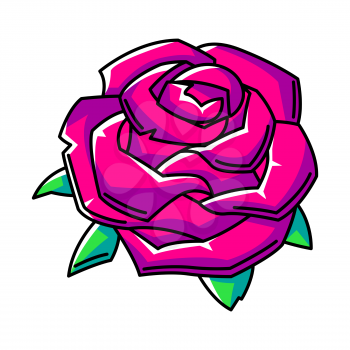Illustration of rose. Colorful cute cartoon icon. Creative symbol in modern style.