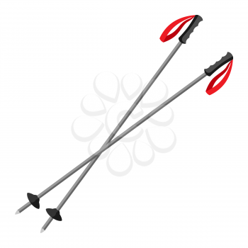 Illustration of ski poles. Adversting icon or image for sport industry and business.