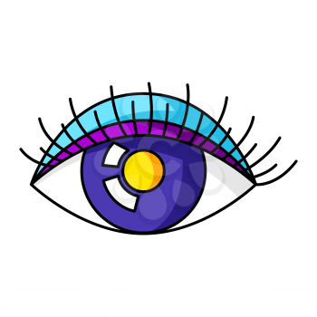 All seeing eye. Decorative tattoo art. Isolated vector illustration. Symbol in cartoon style.