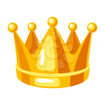 Gold crown icon. Illustration of award for sports or corporate competitions.