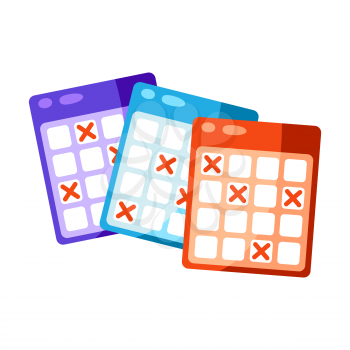 Bingo cards illustration. Icon for gambling or online games.