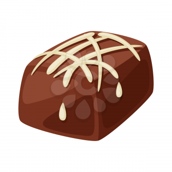 Illustration of chocolate candy. Food item for bars, restaurants and shops. Icon or promotional image.