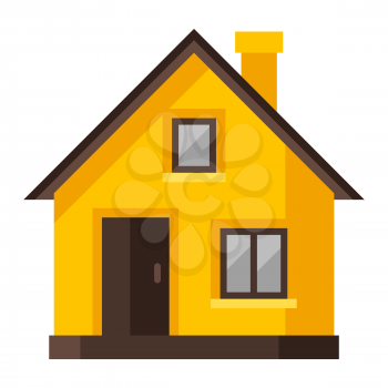 Illustration of house. Housing construction item. Industrial building symbol.