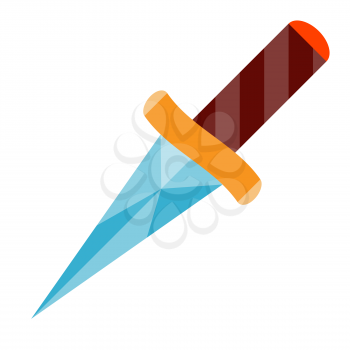Illustration of dagger. Icon in abstract style. Bright image for cards and posters.