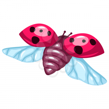 Illustration of colorful beautiful ladybug. Stylized decorative insect.