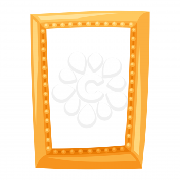 Stylized illustration of picture frame. Image for design and decoration. Object or icon in abstract style.