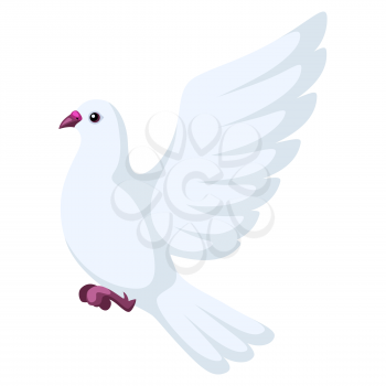 Stylized illustration of dove. Image for design and decoration. Object or icon in abstract style.