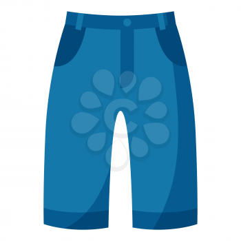 Stylized illustration of jeans. Image for design and decoration. Object or icon in abstract style.