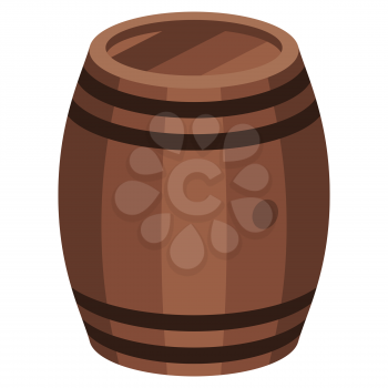 Stylized illustration of wine barrel. Image for design and decoration. Object or icon in abstract style.