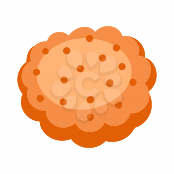 Illustration of cracker cookie. Food item for bars, restaurants and shops. Icon or promotional image.