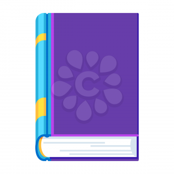 Stylized illustration of closed book. School or educational item.