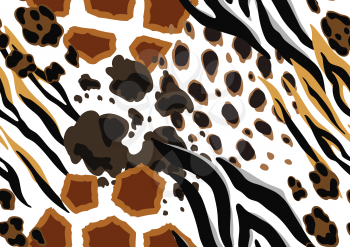 Seamless pattern with decorative animal print. African savannah fauna trendy stylized ornament, fur texture.
