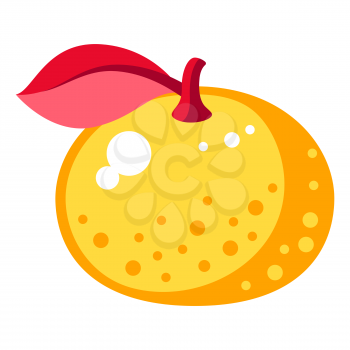Illustration of Chinese tangerine. Asian tradition symbol. Talisman and holiday decoration.