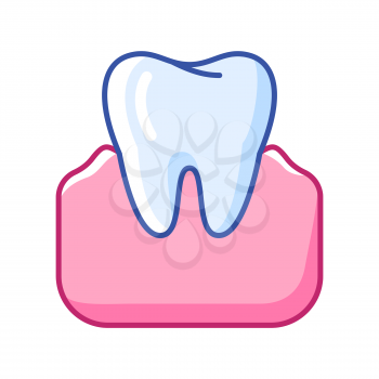 Illustration of tooth. Dentistry and health care icon. Stomatology and medical item.