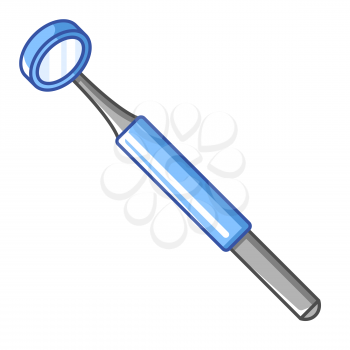 Illustration of dental mirror. Dentistry and health care icon. Stomatology and medical item.