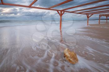 Storm on the beach. Nature composition.