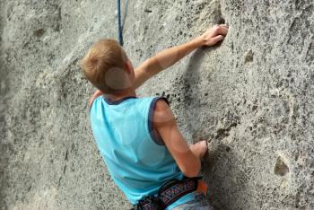 Rock climber. Dynamic composition.