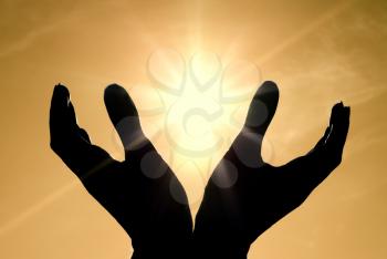 Sun in hands. Conceptual design.