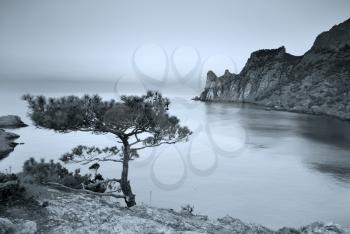 Mountain and sea. Nature composition. 