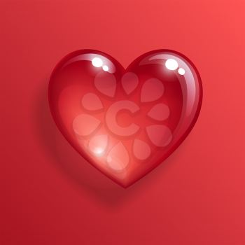 Red Vector heart. Valentines day design element.