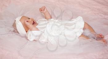 Adorable baby 3 months, close-up portrait