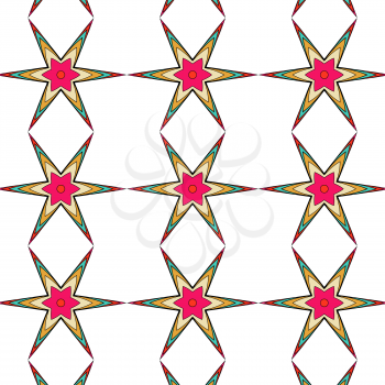 bright pattern in the style of the fifties, colorful kaleidoscope of red, orange and neon