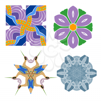set of abstract flower feminine pattern for festive textures  and textiles