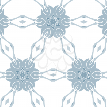 Flower pattern blue delicate colors. The similarity of rock crystal and ice snowflakes.